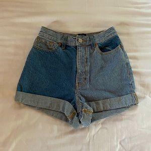 urban outfitters BDG high rise two tone mom shorts